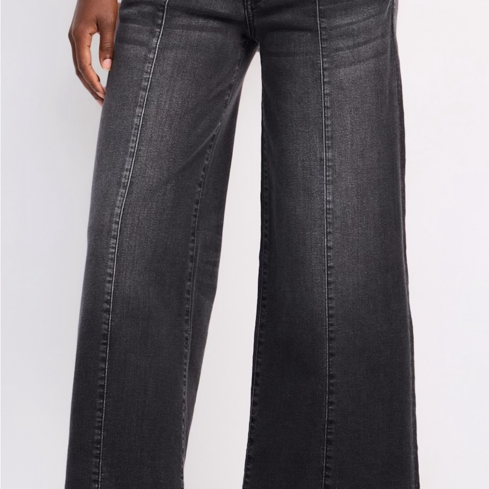 Kut from the Kloth Black Washed Wide-Leg Jeans